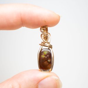 Fire Agate Gold pendant