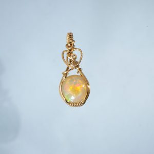 opal golden pendant