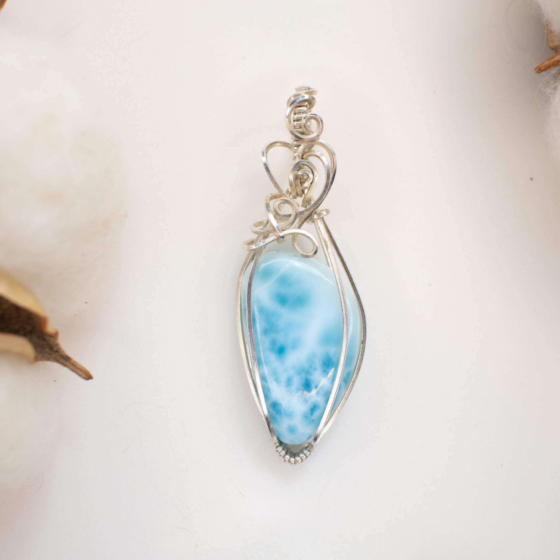 Larimar Silver pendant