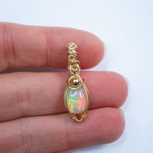 Ethiopian Opal Gold Necklace