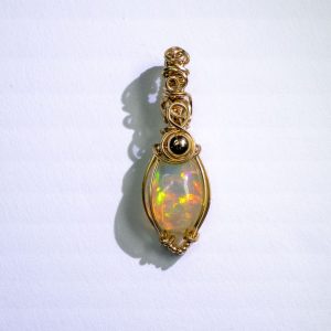 Ethiopian Opal Gold Necklace