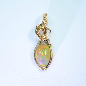 Rainbow Opal Gold Necklace