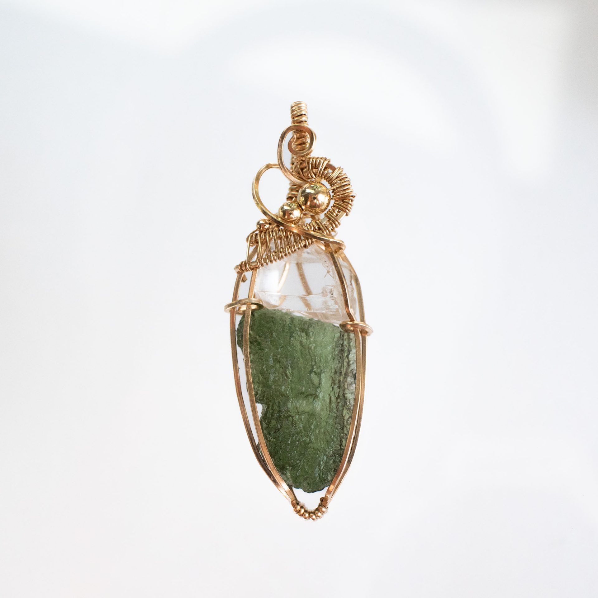 Moldavite with herkimer