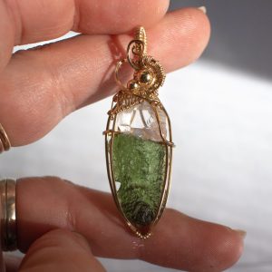 Moldavite with herkimer