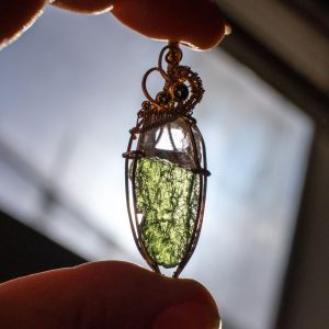 Moldavite with herkimer