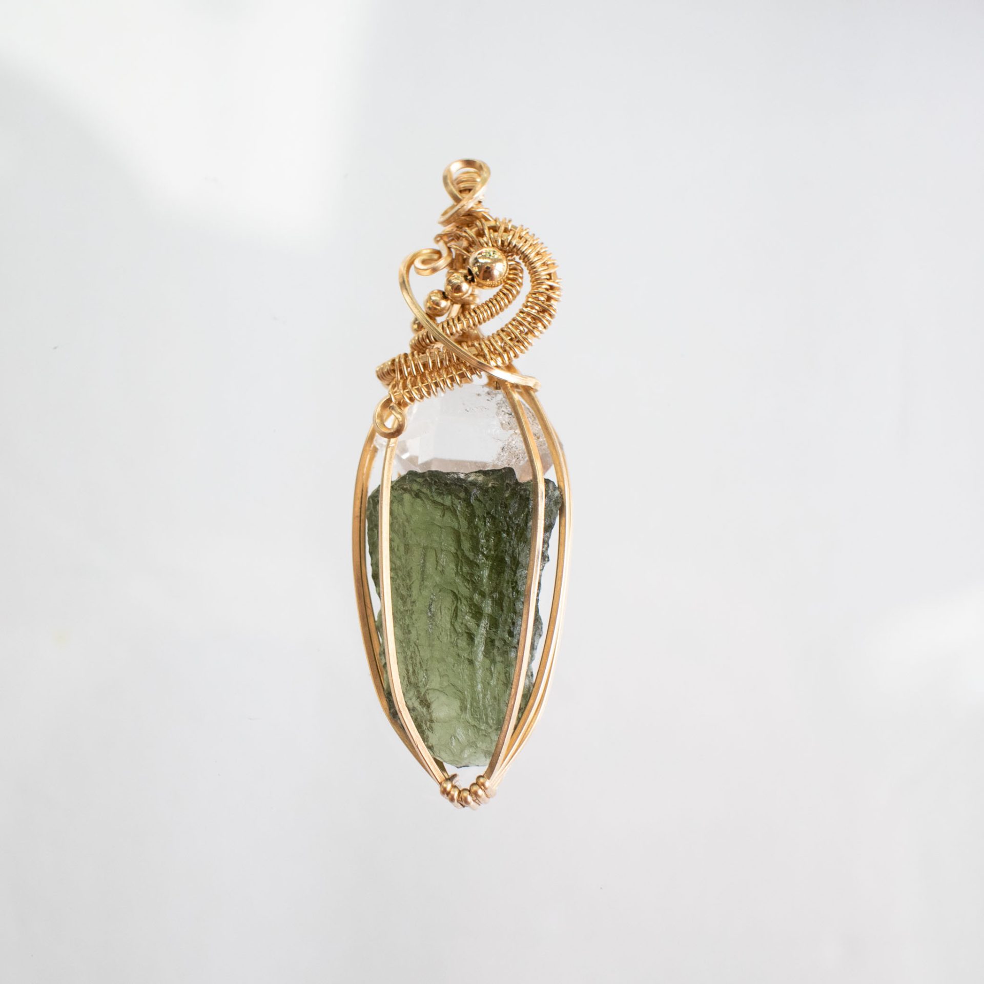 Moldavite with herkimer