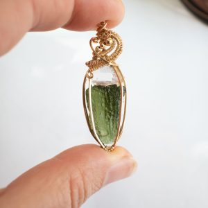 Moldavite with herkimer