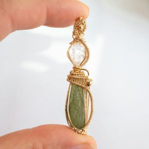 Moldavite with herkimer
