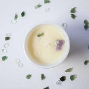 Moldavite crystal candle