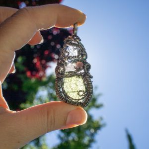 Moldavite silver pendant