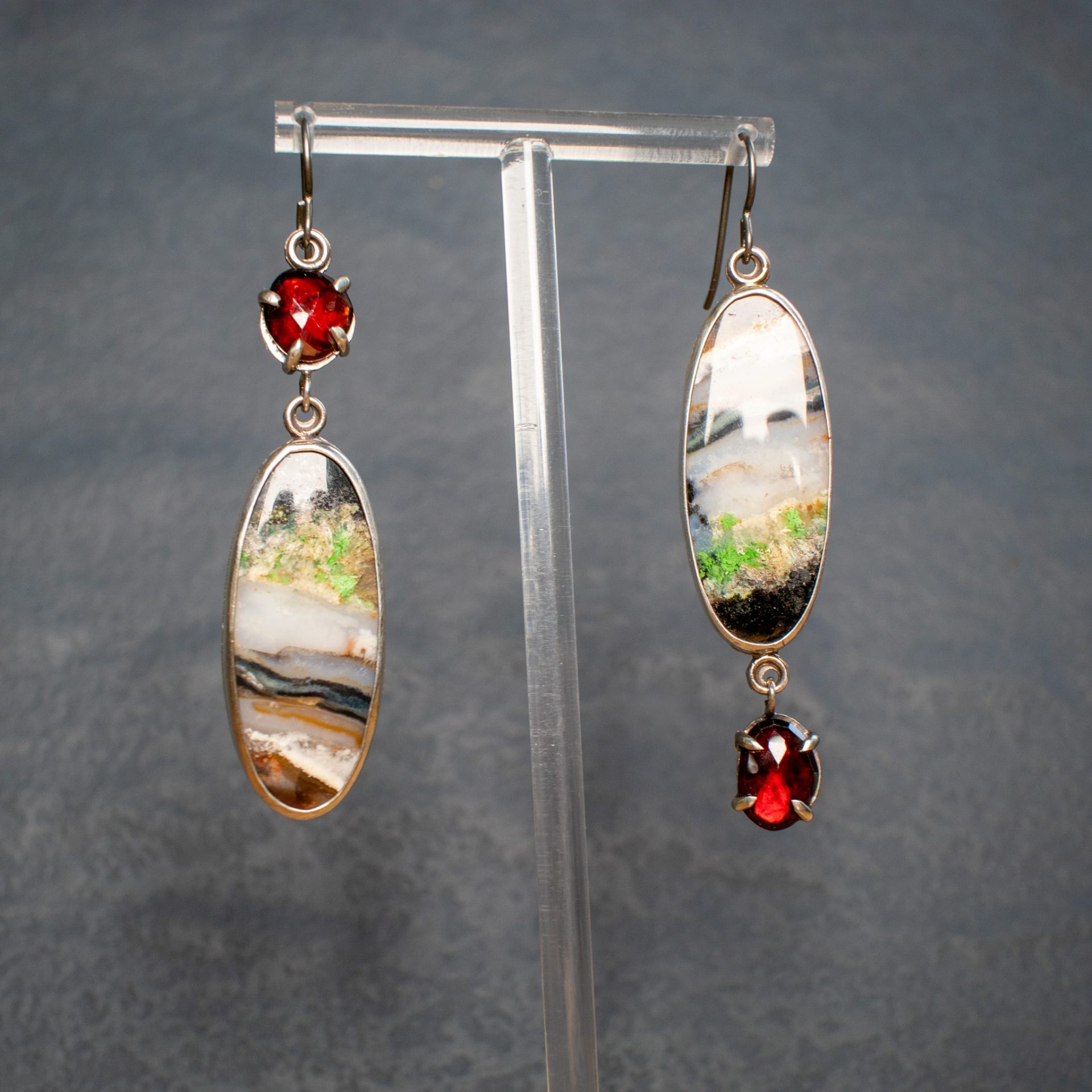 garnet with petrified wood
