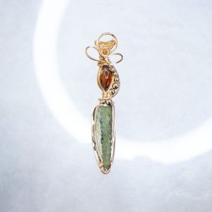 Moldavite golden pendant