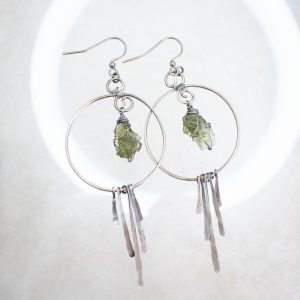 Moldavite earrings