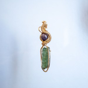 Moldavite with ruby