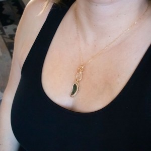 Moldavite with Herkimer