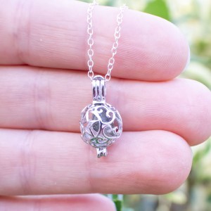 Moldavite herkimer silver pendant