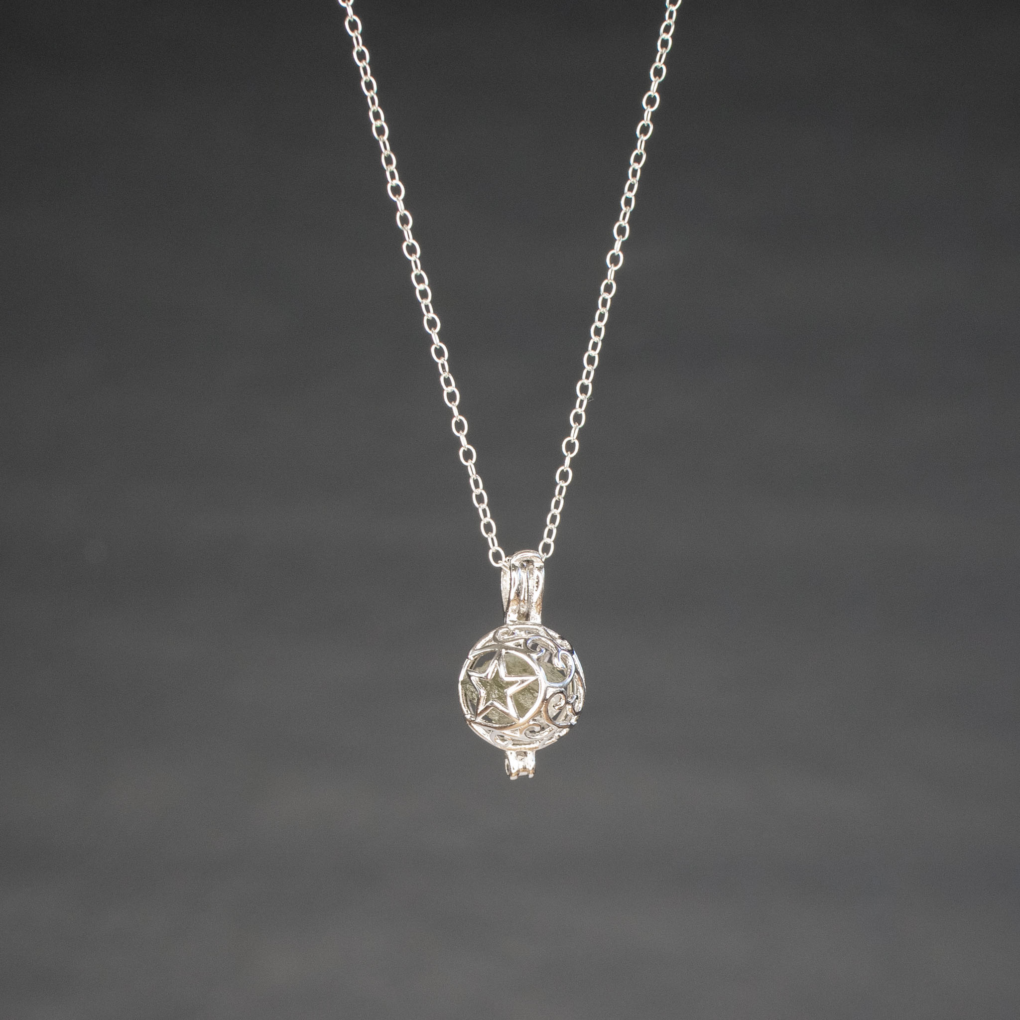Moldavite herkimer silver pendant