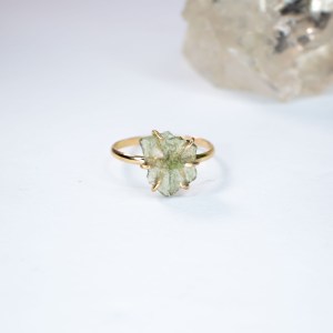 Moldavite gold ring