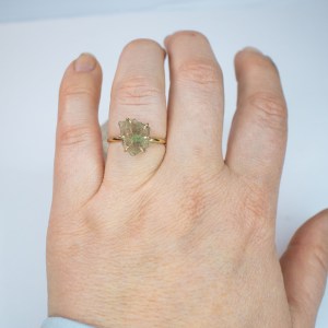 Moldavite gold ring