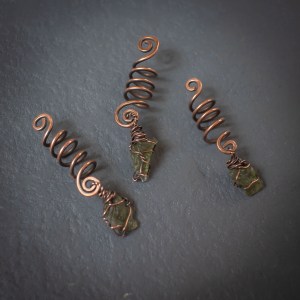 moldavite hair charm