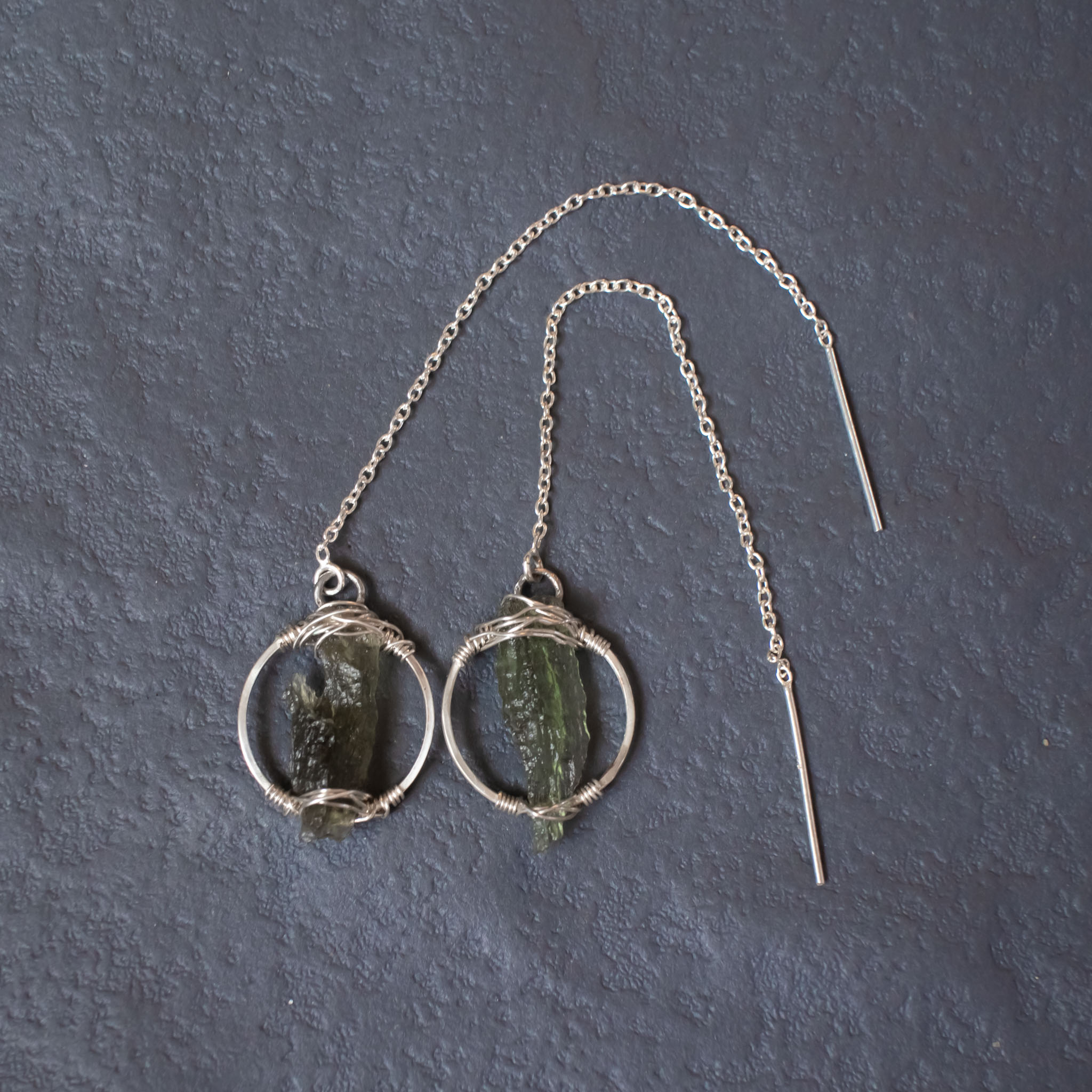 MOLDAVITE EARRINGS