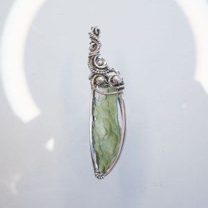 Moldavite knife necklace