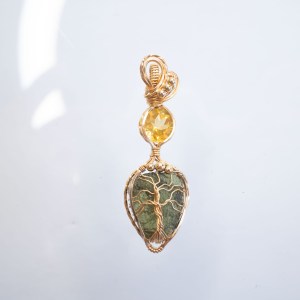 moldavite and citrine