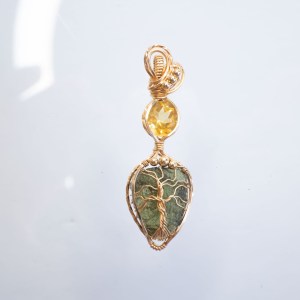 moldavite and citrine