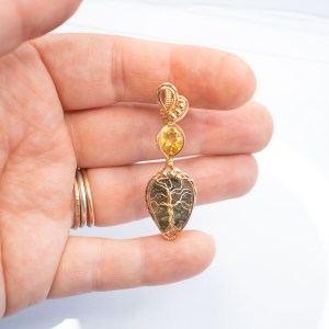 moldavite and citrine