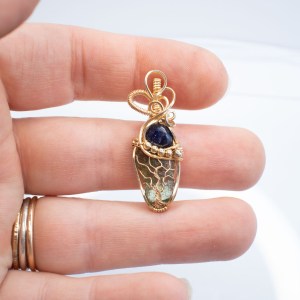 Moldavite with Sapphire