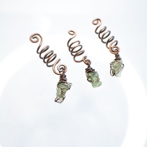 moldavite hair charm