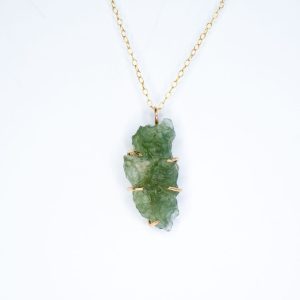 moldavite gold-filled pendant