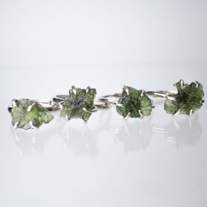 Moldavite silver ring