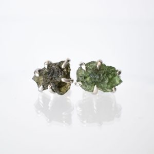 Moldavite Silver earrings