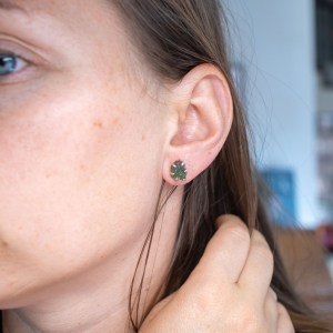 Moldavite Silver earrings