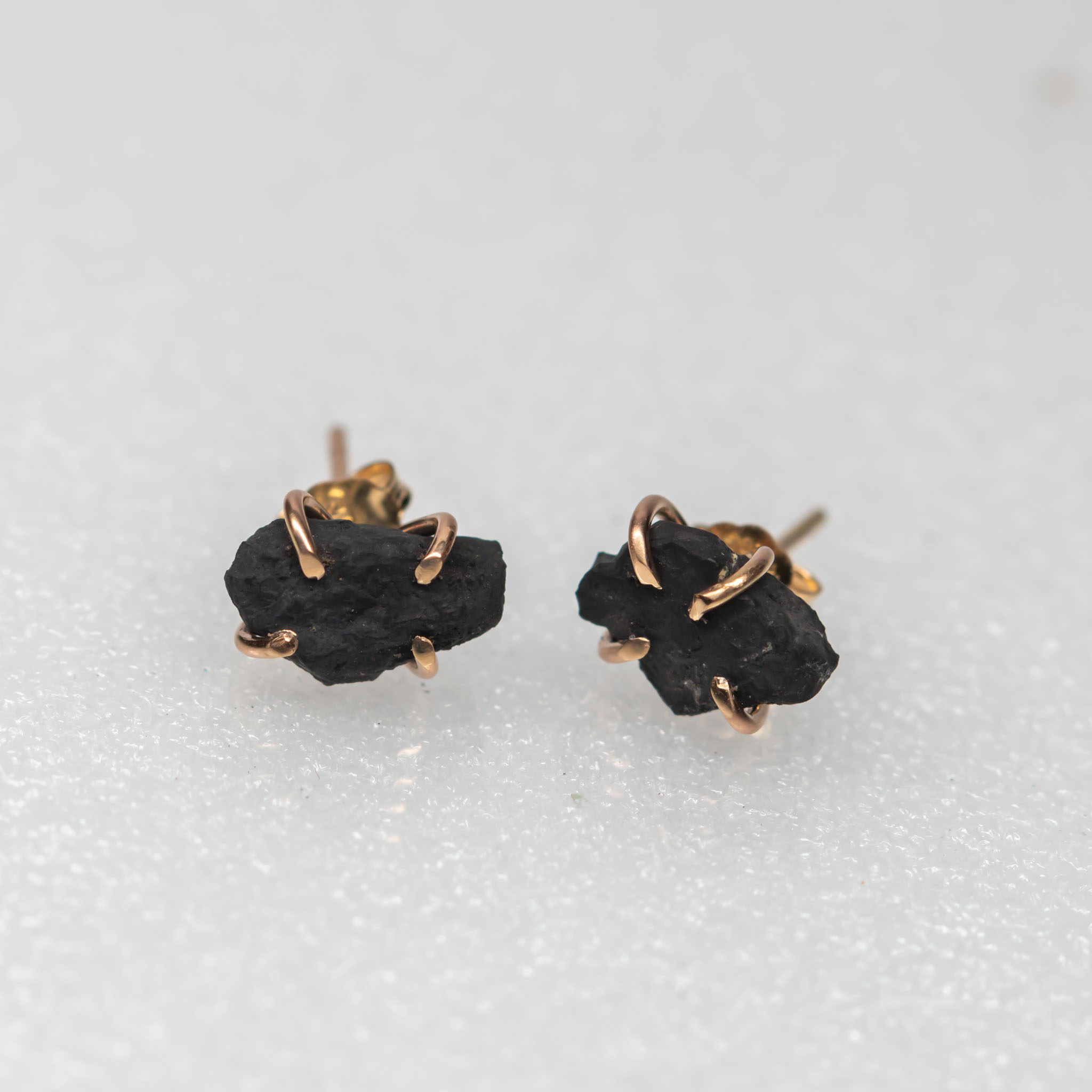 Shungite Stud Gold Filled earrings - Image 6