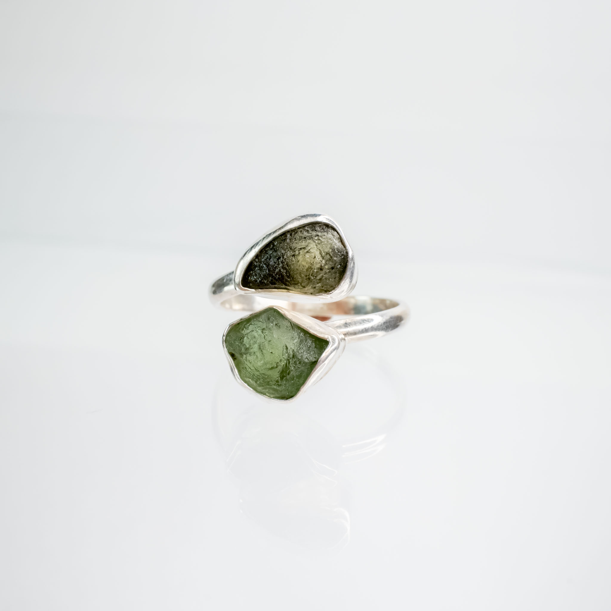 double moldavite ring