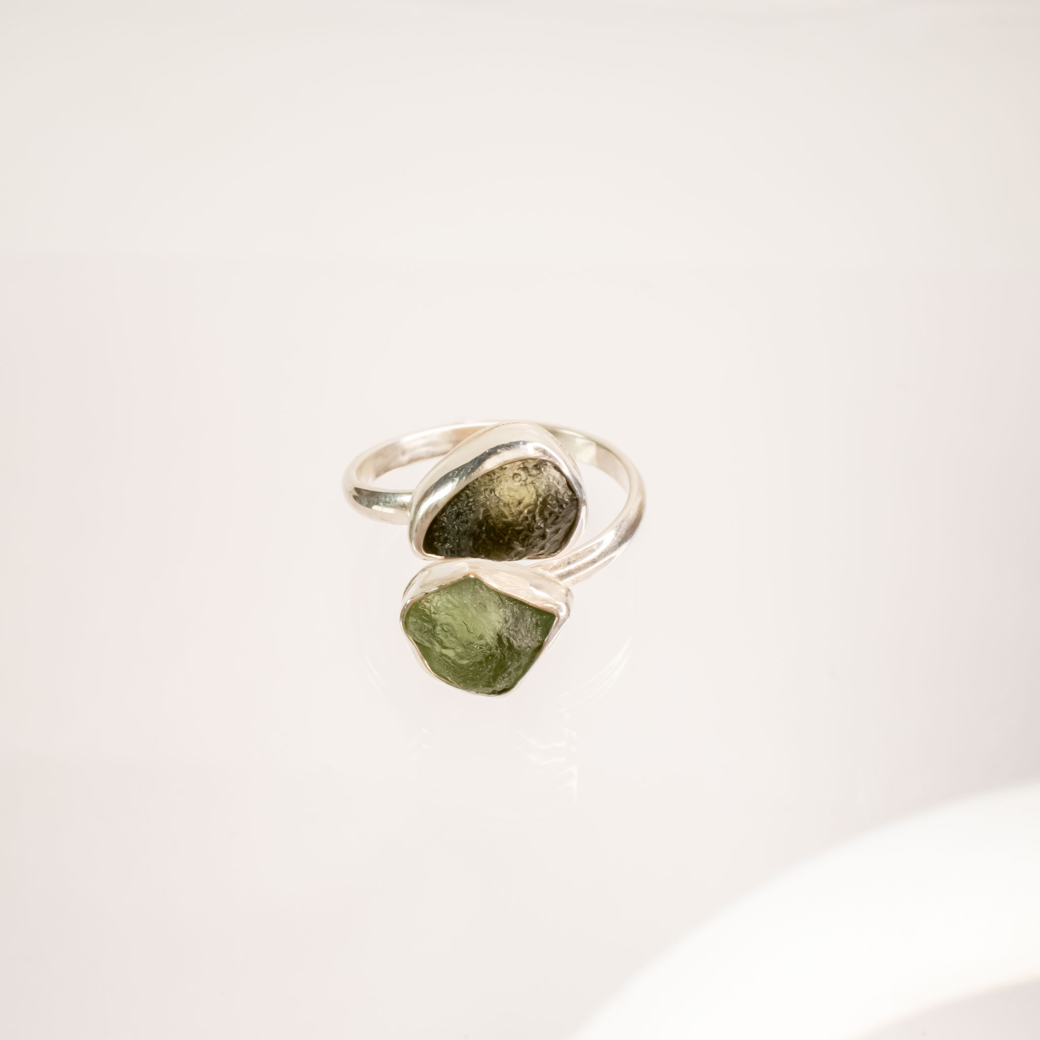 double moldavite ring