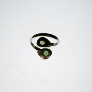 double moldavite ring