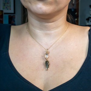 Moldavite with Herkimer Necklace