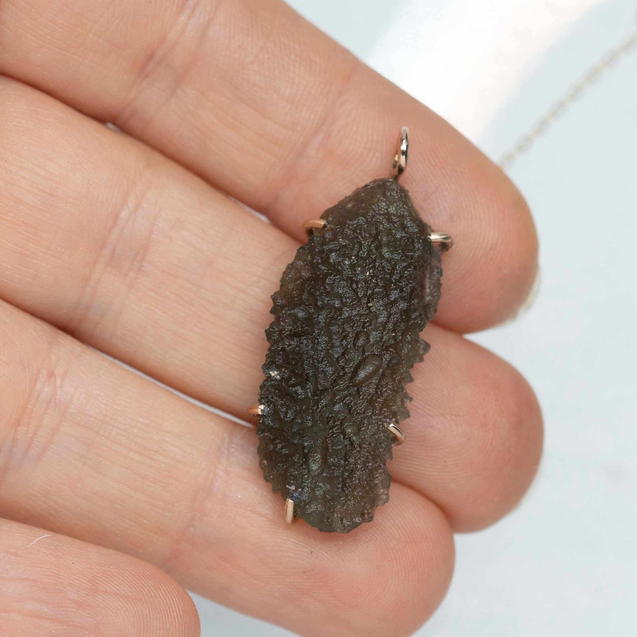 moldavite gold Pendant
