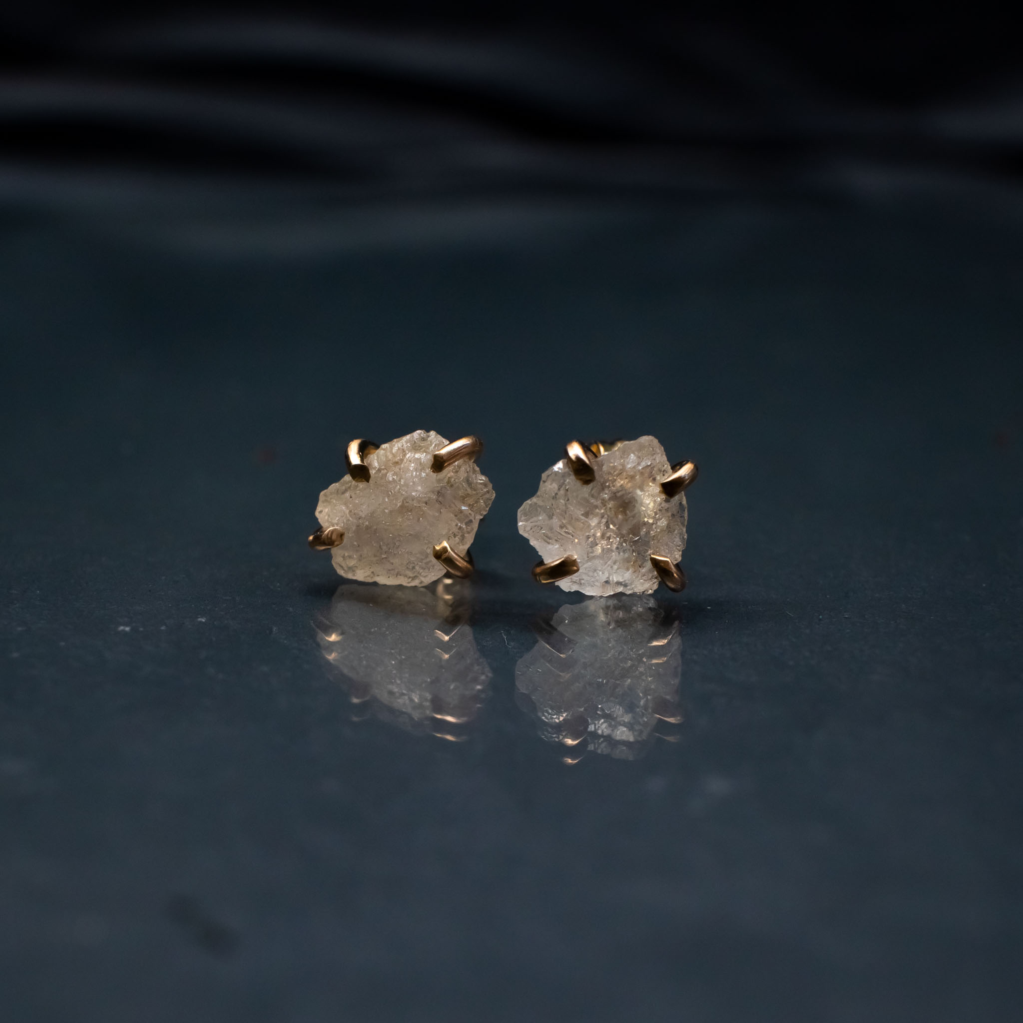 Phenakite stud earrings