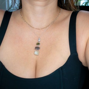 Moldavite, Herkimer, LDG and Agni Manitite Pendant